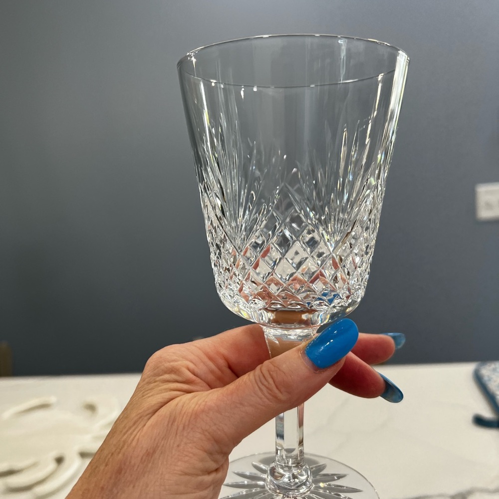 Waterford Crystal Lismore: Water or Wine Goblet, 6 7/8" Tall, 10 oz. Set of 2 - Picture 5 of 8